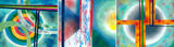 Gruppierung 2014-C (2014-18 2014-01 2014-06) Acrylspray Leinwand (100x360 cm)